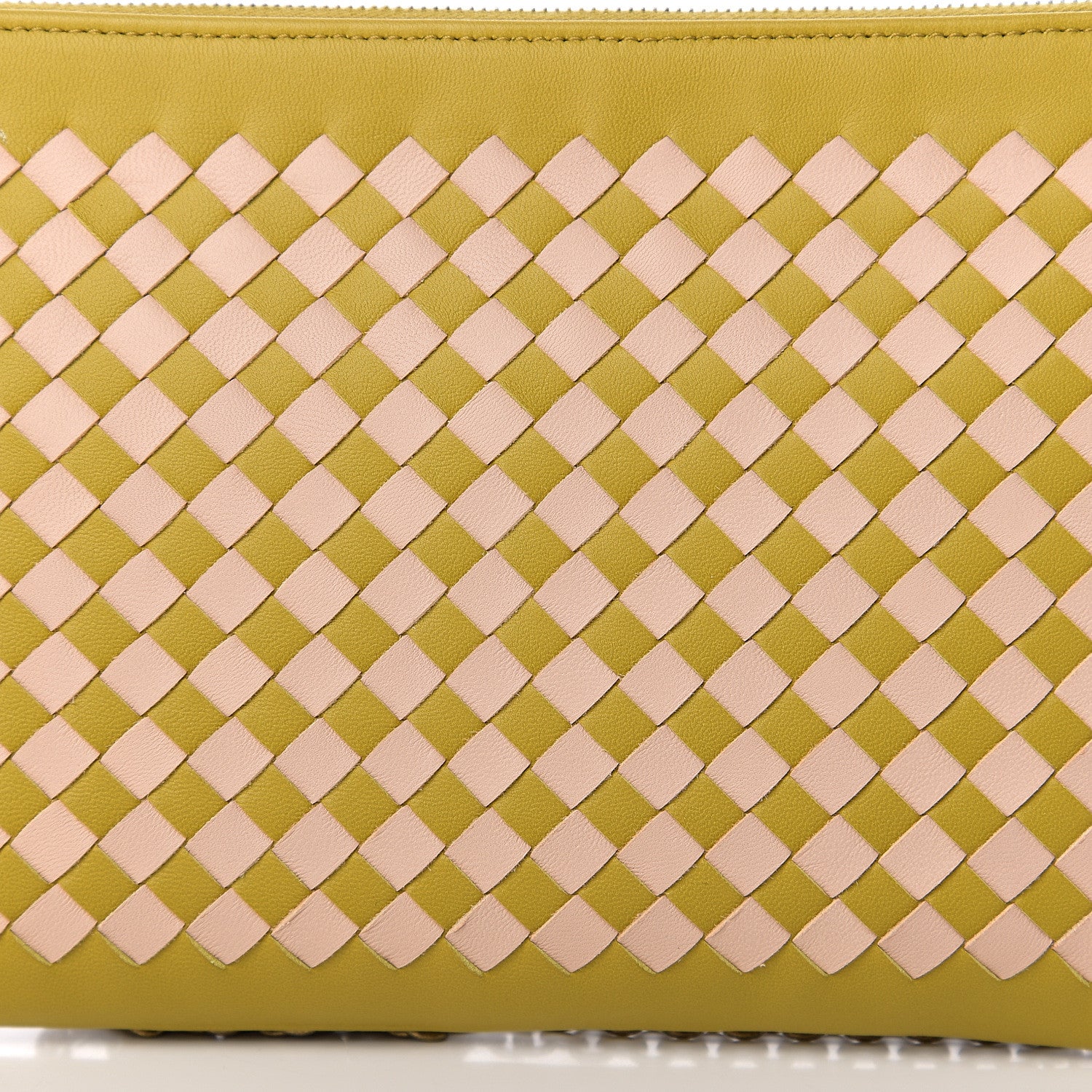 Bottega Veneta Nappa Intrecciato Checker Chain Wallet Chamomile 9 of 9