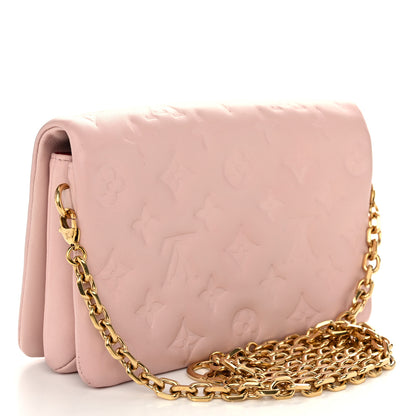 Louis Vuitton Lambskin Embossed Monogram Pochette Coussin Rose 3 of 9