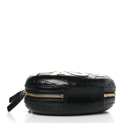 Chanel Lambskin Embroidered Chevron Quilted La Pausa Tassel Clutch Black 4 of 11