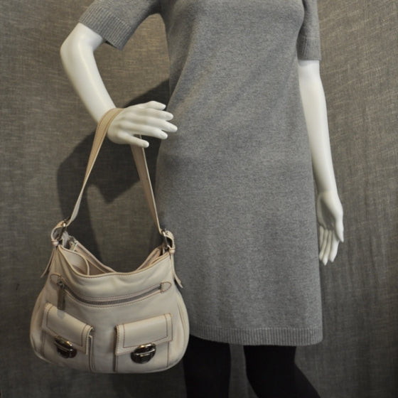 Leather Sophia Hobo Ivory