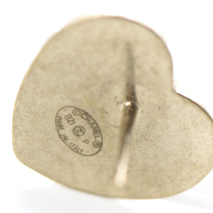 Chanel Quilted CC Heart Earrings Gold 4 of 5