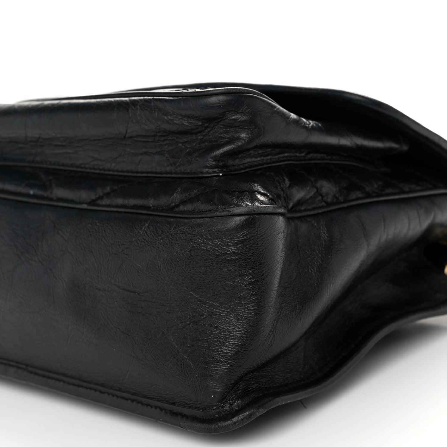 Saint Laurent Crinkled Calfskin Matelasse Monogram Medium Niki Chain Satchel Black 10 of 12