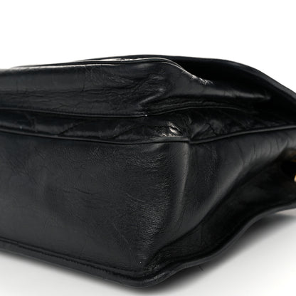 Saint Laurent Crinkled Calfskin Matelasse Monogram Medium Niki Chain Satchel Black 10 of 12