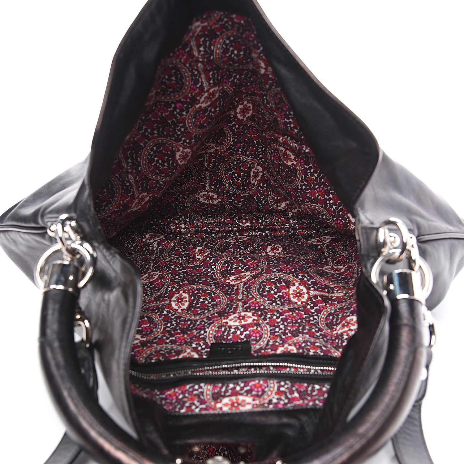 Gucci Calfskin Large Indy Top Handle Hobo Black 4 of 9