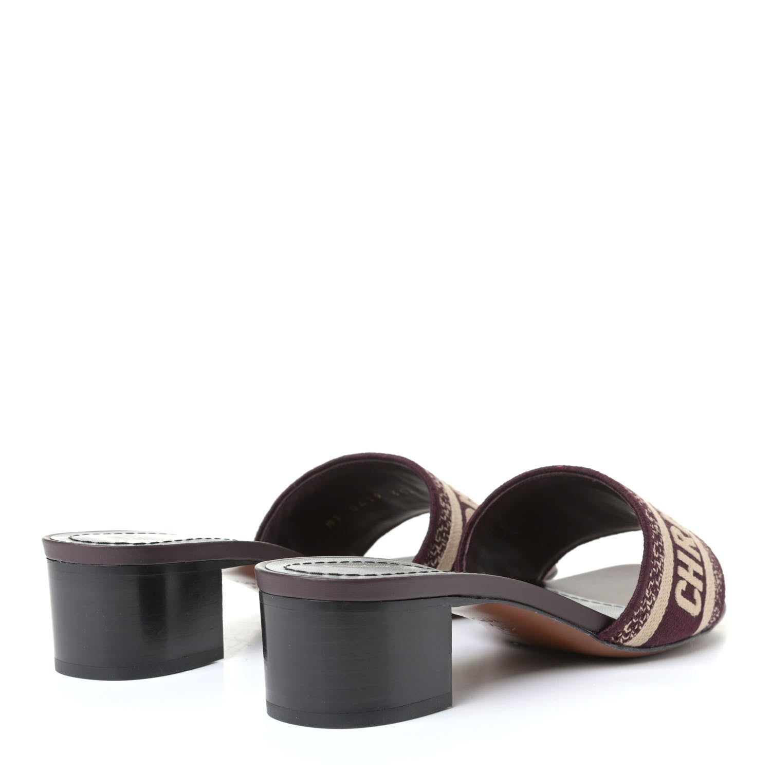 Christian Dior Cotton Embroidered Dway 50mm Slide Sandals 35.5 Deep Amaranth 3 of 6