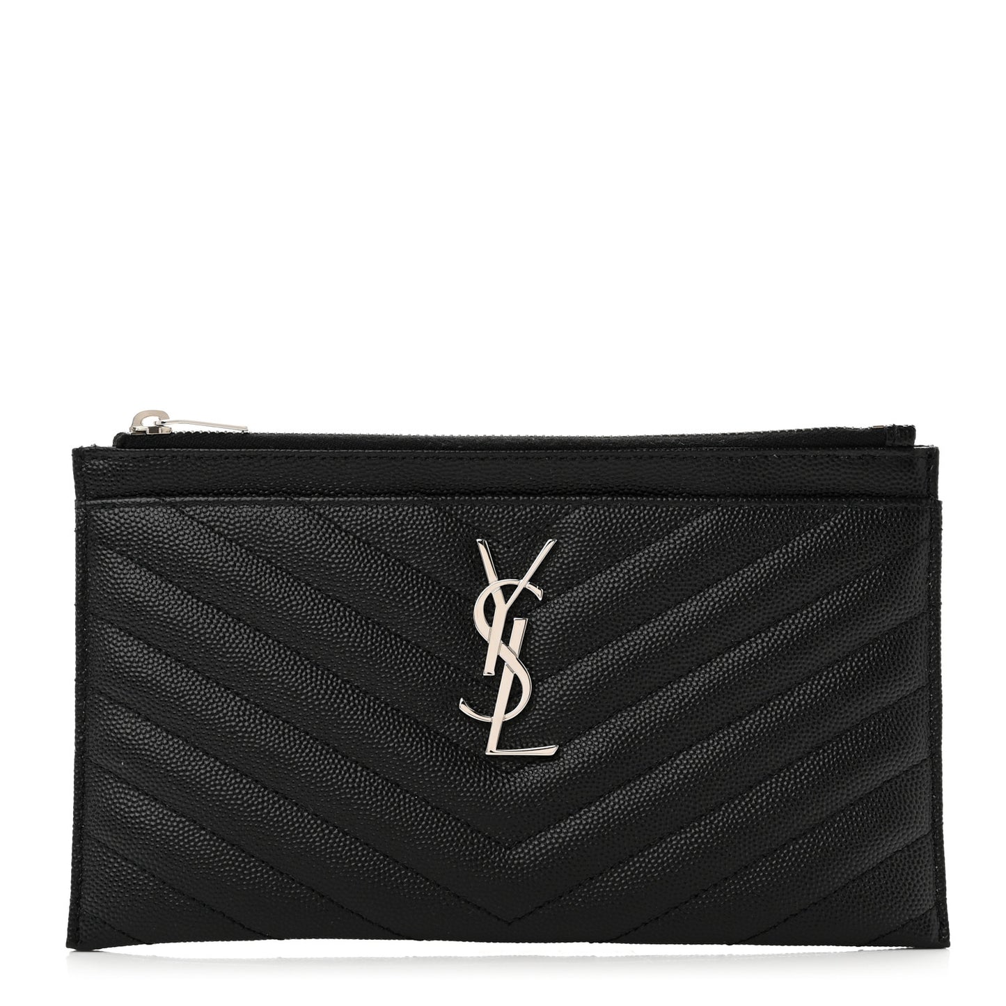 Grain De Poudre Chevron Monogram Bill Pouch Black
