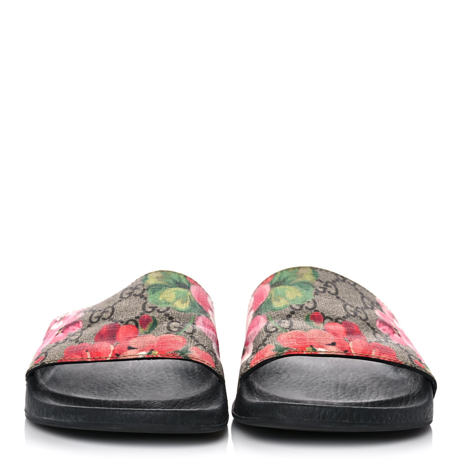 Gucci GG Supreme Monogram Blooms Slide Sandals 37 Beige Multicolor 2 of 9