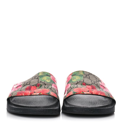 Gucci GG Supreme Monogram Blooms Slide Sandals 37 Beige Multicolor 2 of 9
