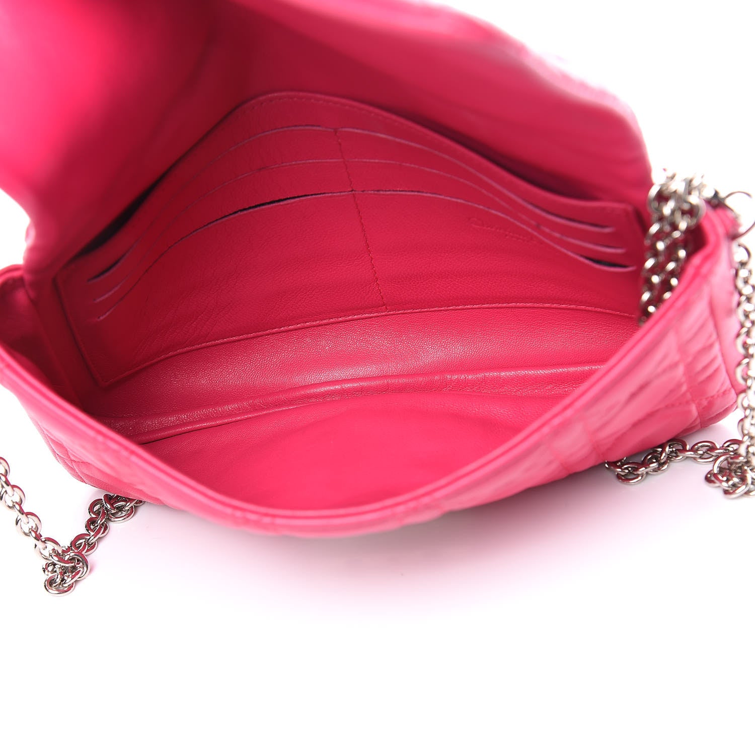 Christian Dior Lambskin Cannage New Lock Pouch Fuchsia 5 of 17