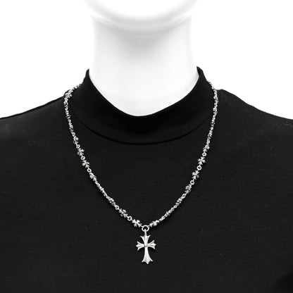 Chrome Hearts Sterling Silver Cross Pendant Tiny Cross Chain Necklace 2 of 4