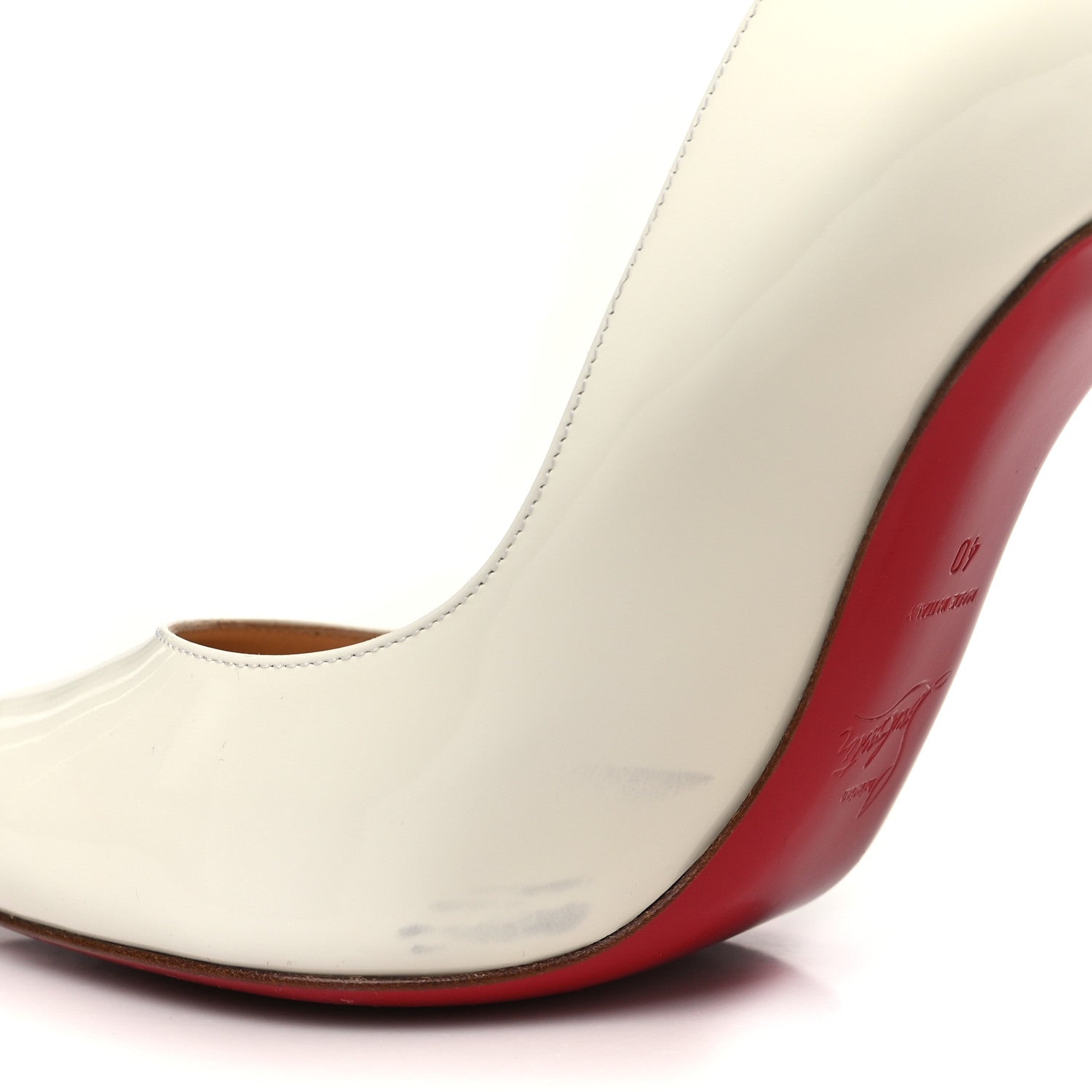 Christian Louboutin Patent Hot Chick 100 Pumps 40 White 10 of 11