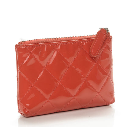 Chanel Patent Quilted Key Holder Case Coral 3 of 12