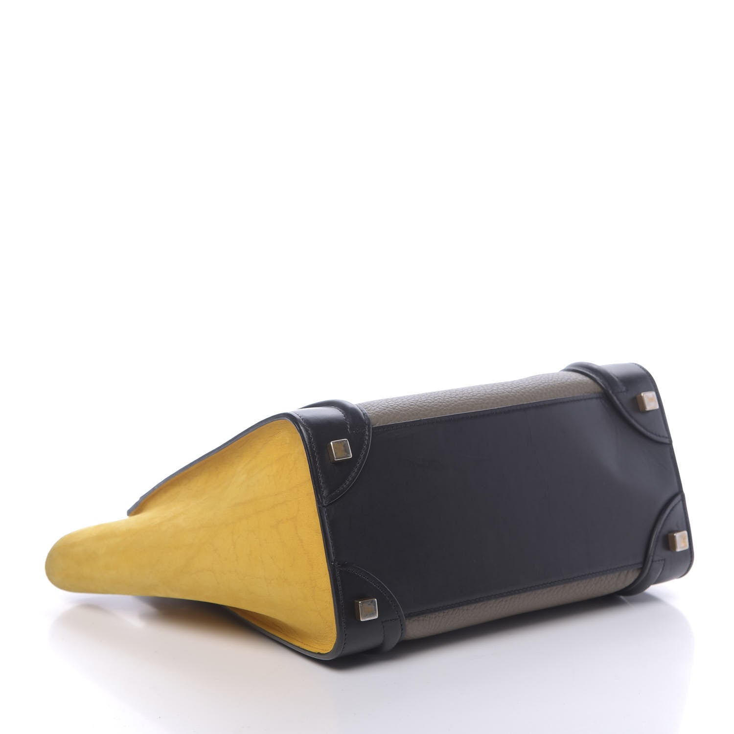 Celine Drummed Calfskin Suede Tri-color Micro Luggage Amber 4 of 17