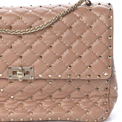 Valentino Garavani Nappa Large Rockstud Spike Shoulder Bag Soft Noisette 10 of 15