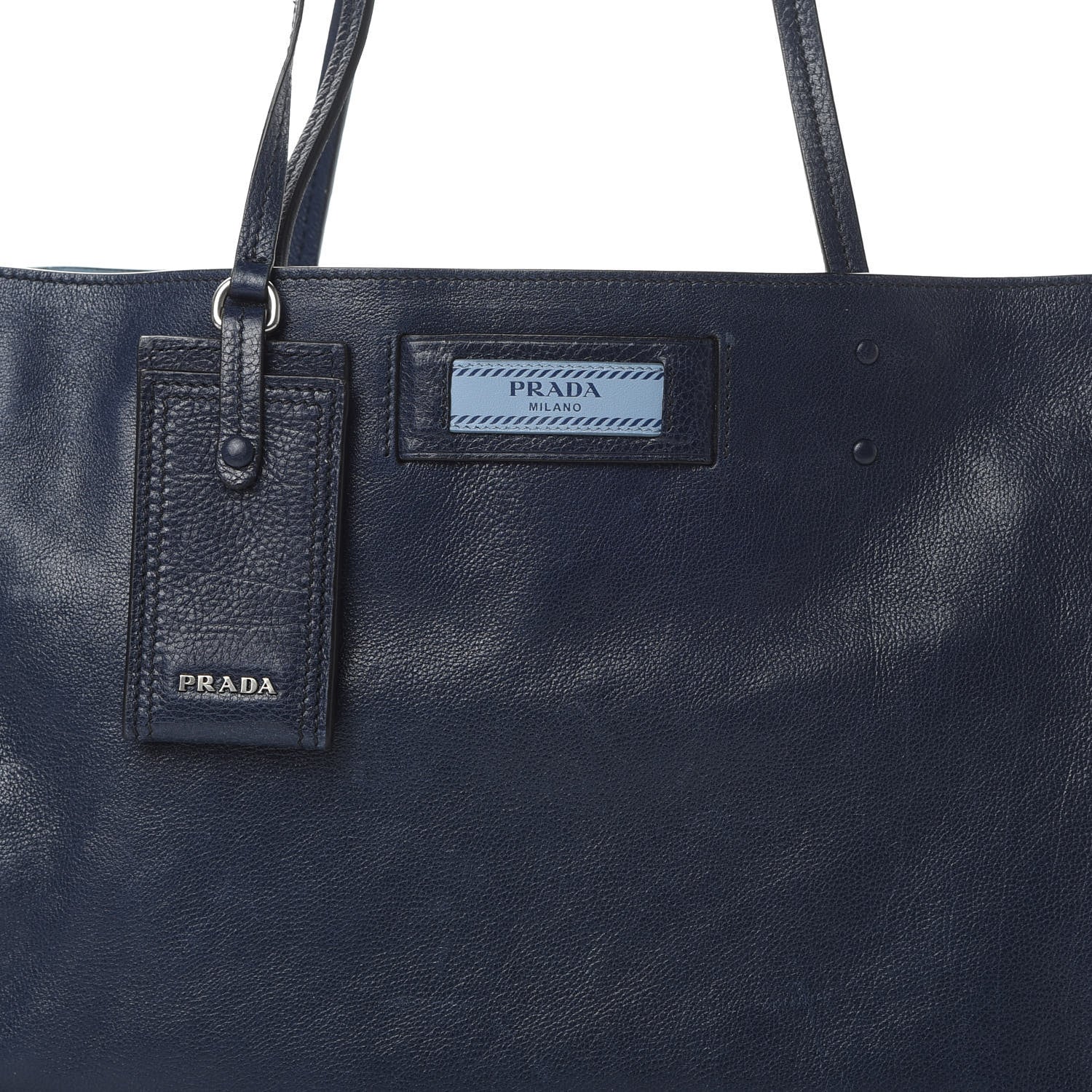Prada Glace Calf Etiquette Tote Astrale Inchiostro 9 of 15