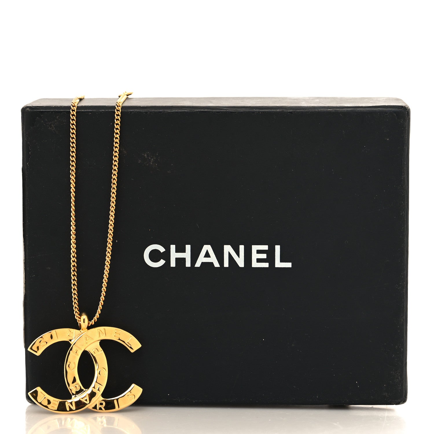 Chanel Metal CC Paris Button Necklace Gold 6 of 6
