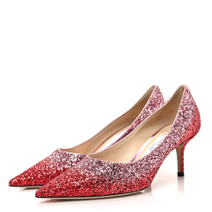 Jimmy Choo Coarse Glitter Degrade Romy 60 Pumps 36.5 Pink Multi 3 of 7