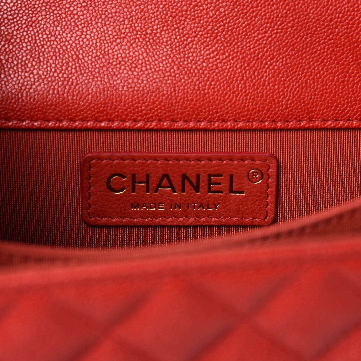 Caviar Quilted North South Boy Flap Red