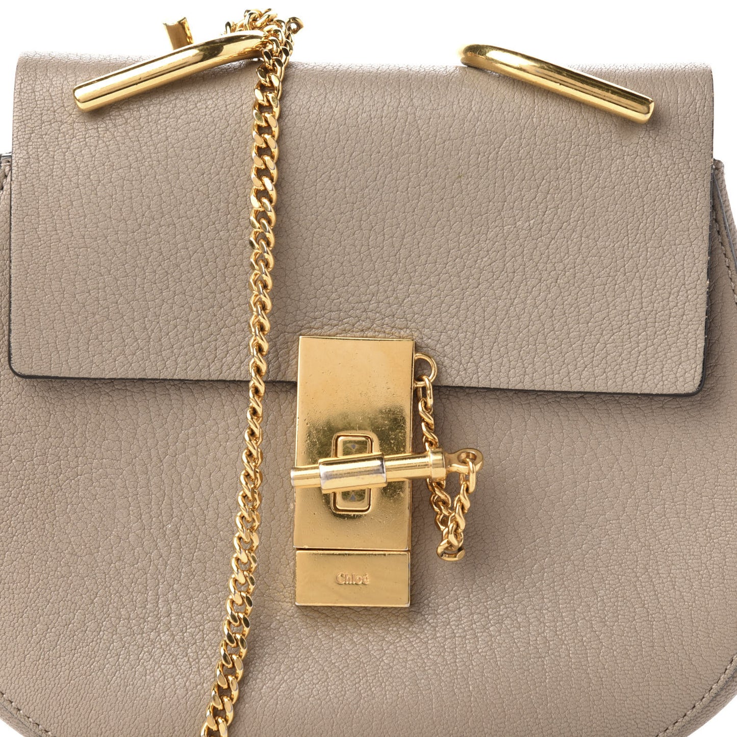 Grained Lambskin Mini Drew Shoulder Bag Motty Grey