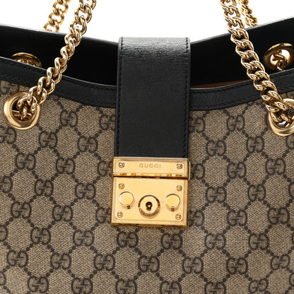 Gucci GG Supreme Monogram Medium Padlock Tote Black 8 of 10