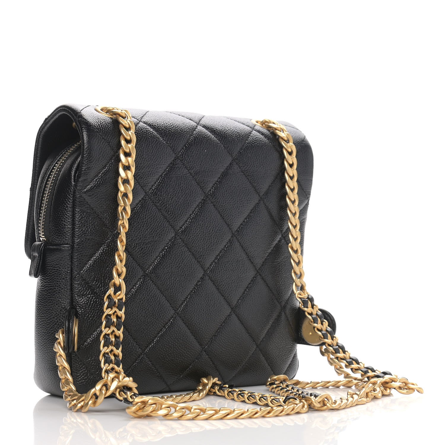 Chanel Shiny Caviar Quilted Chain Melody Backpack Black 2 of 9