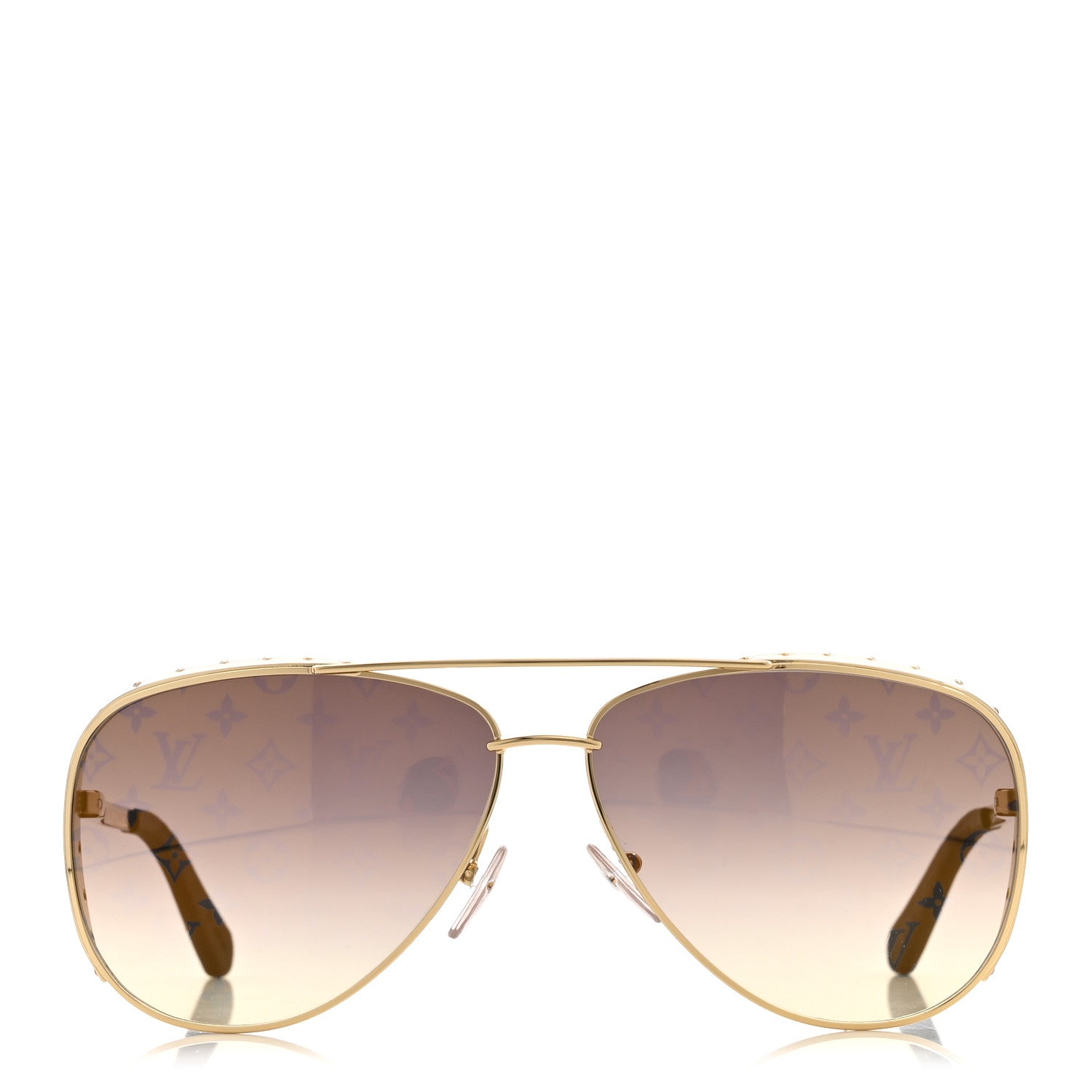 Louis Vuitton Monogram Las Vegas Parano Sunglasses Z1054W Gold 2 of 7