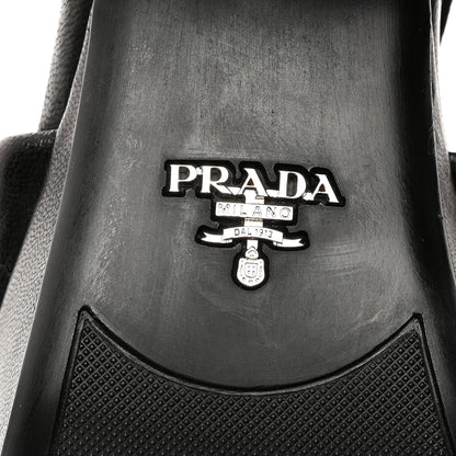 Prada Nappa Logo Quilted Crisscross Platform 20/65mm Sandals 40 Black 6 of 12