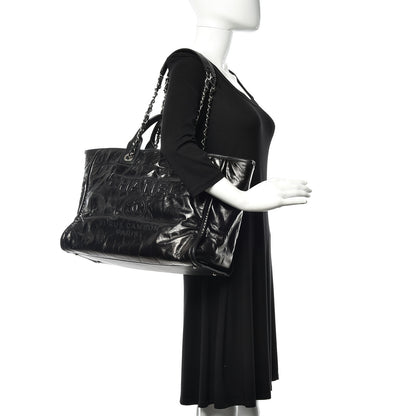 Chanel Glazed Calfskin Large Deauville Tote Black 2 of 12