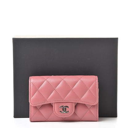 Chanel Lambskin Quilted Flap Card Holder Pink 14 of 14