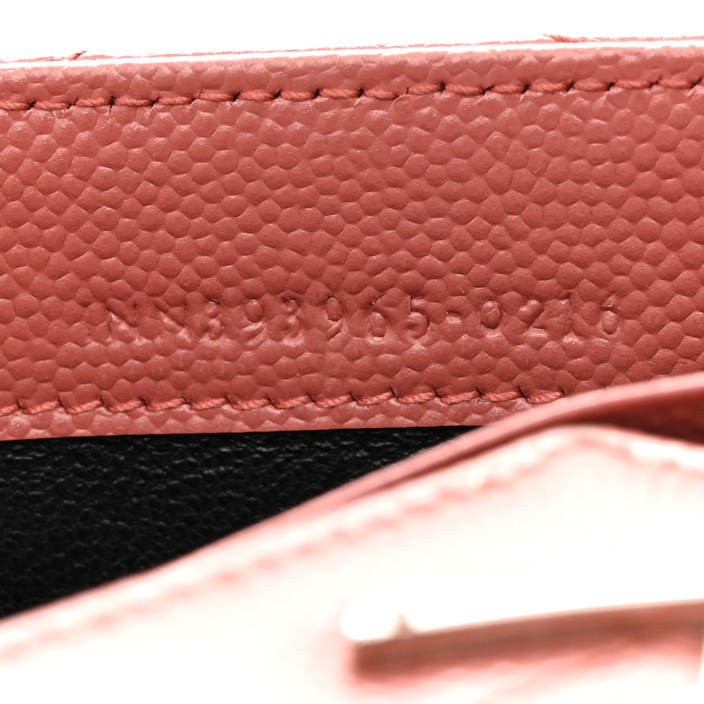 Grain De Poudre Matelasse Chevron Small Monogram Chain Wallet Blush Fonce