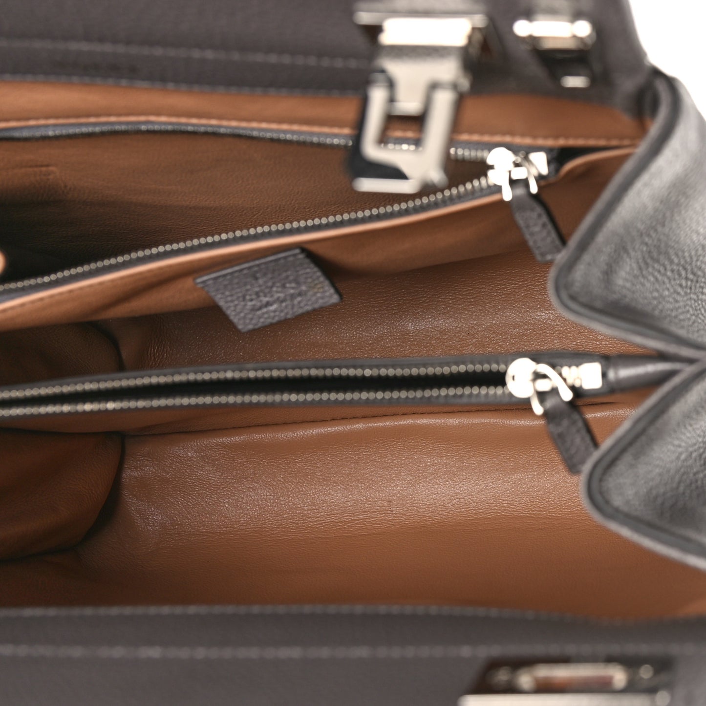 Grainy Calfskin Small Zumi Top Handle Bag Dusty Grey