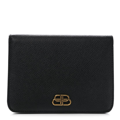 Balenciaga Signature Grained Calfskin Medium BB Wallet Black 1 of 9
