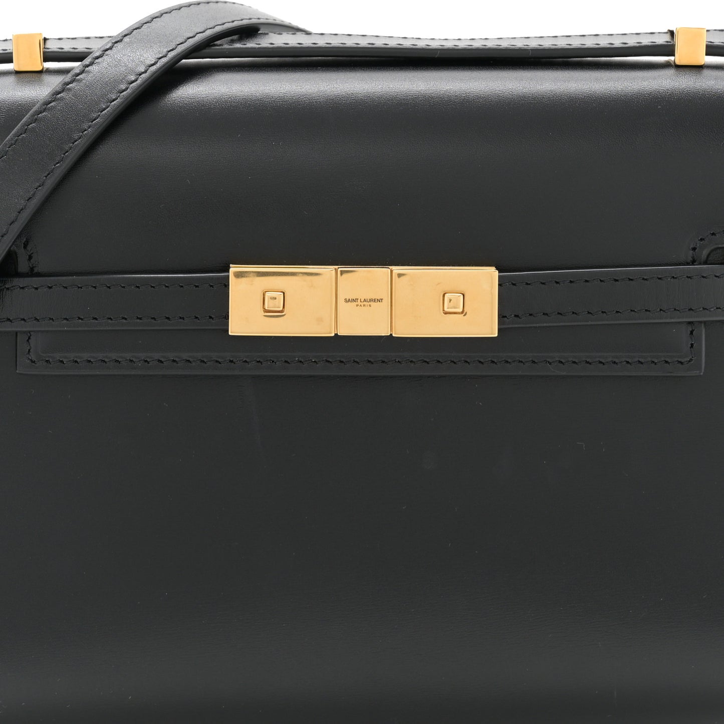 Smooth Calfskin Mini Manhattan Shoulder Bag Black