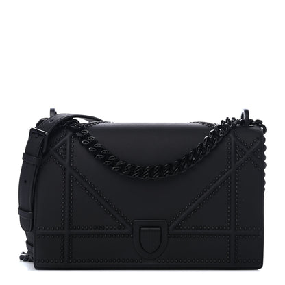 Christian Dior Ultra Matte Calfskin Studded Medium Diorama Flap Bag Black 1 of 4