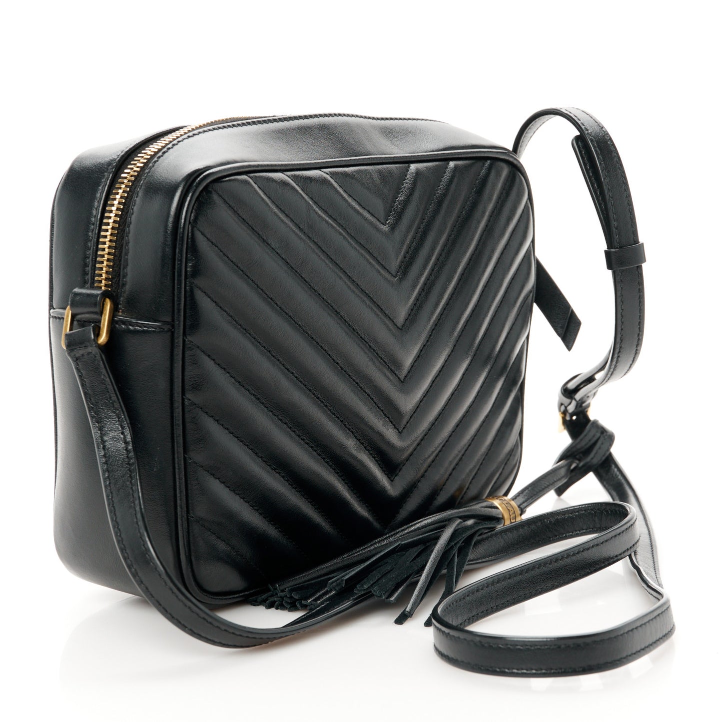 Calfskin Matelasse Monogram Lou Camera Bag Black