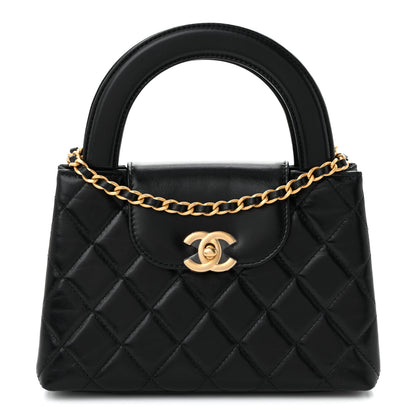 Chanel Shiny Aged Calfskin Quilted Nano Kelly Shopper Black Black 1 of 11