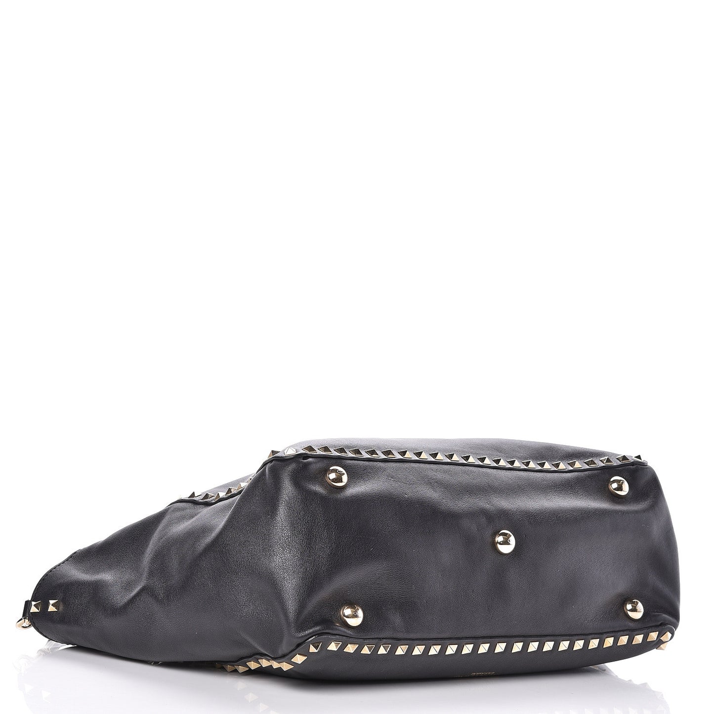 Vitello Medium Rockstud Tote Black