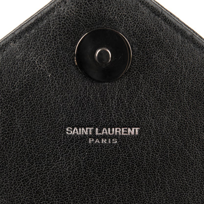 Saint Laurent Sheepskin Matelasse Chevron Monogram Monochrome Large College Satchel Black 6 of 8