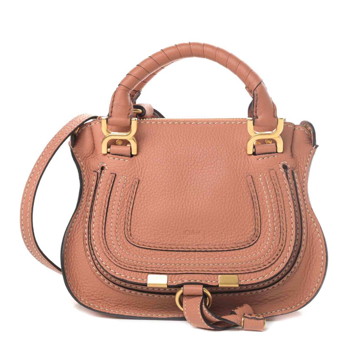 Calfskin Mini Marcie Satchel Muled Brown
