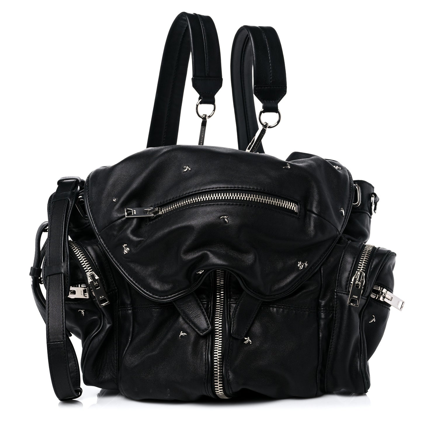 Lambskin Marti Backpack Bag Washed Black Rhodium Hardware