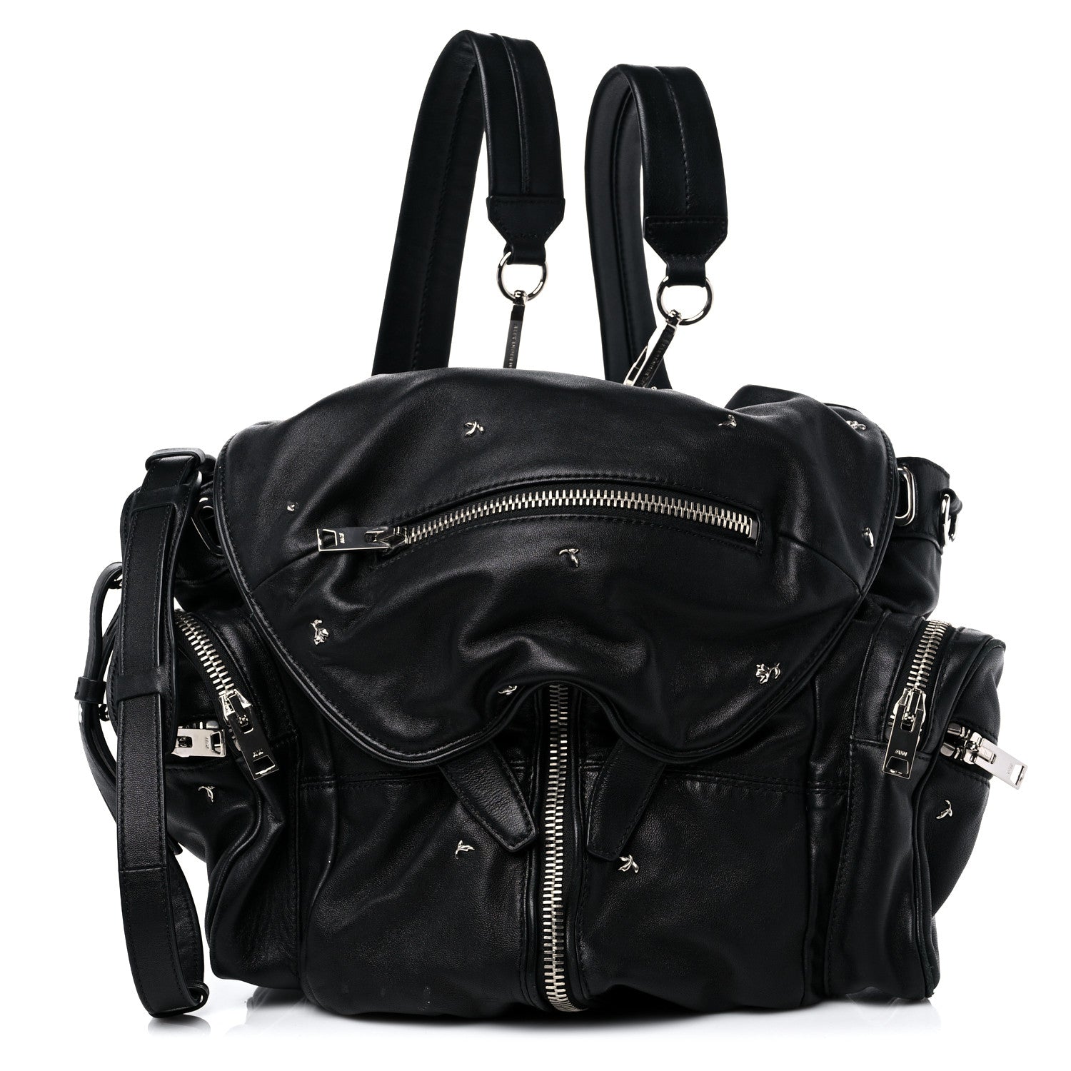 Alexander Wang Lambskin Marti Backpack Bag Washed Black Rhodium Hardware 1 of 15