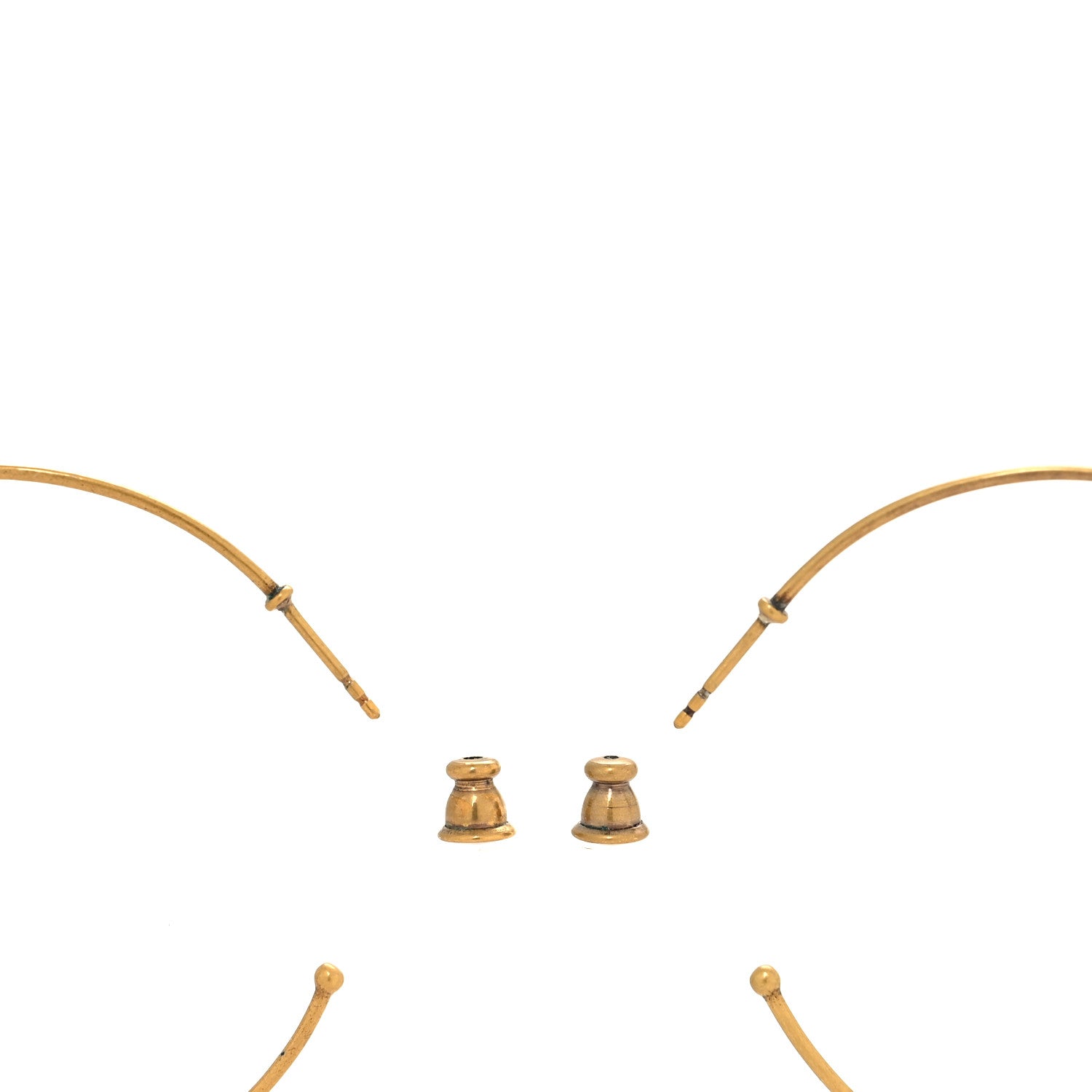 Christian Dior Metal Crystal J'Adior Hoop Earrings Aged Gold 3 of 5