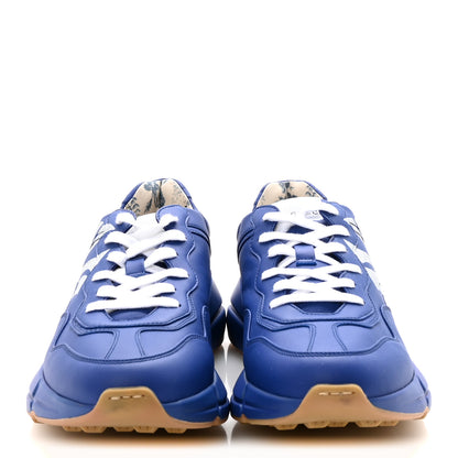 Gucci X MLB Calfskin NY Yankees Mens Rhyton Sneakers 8 Electric Blue 3 of 10