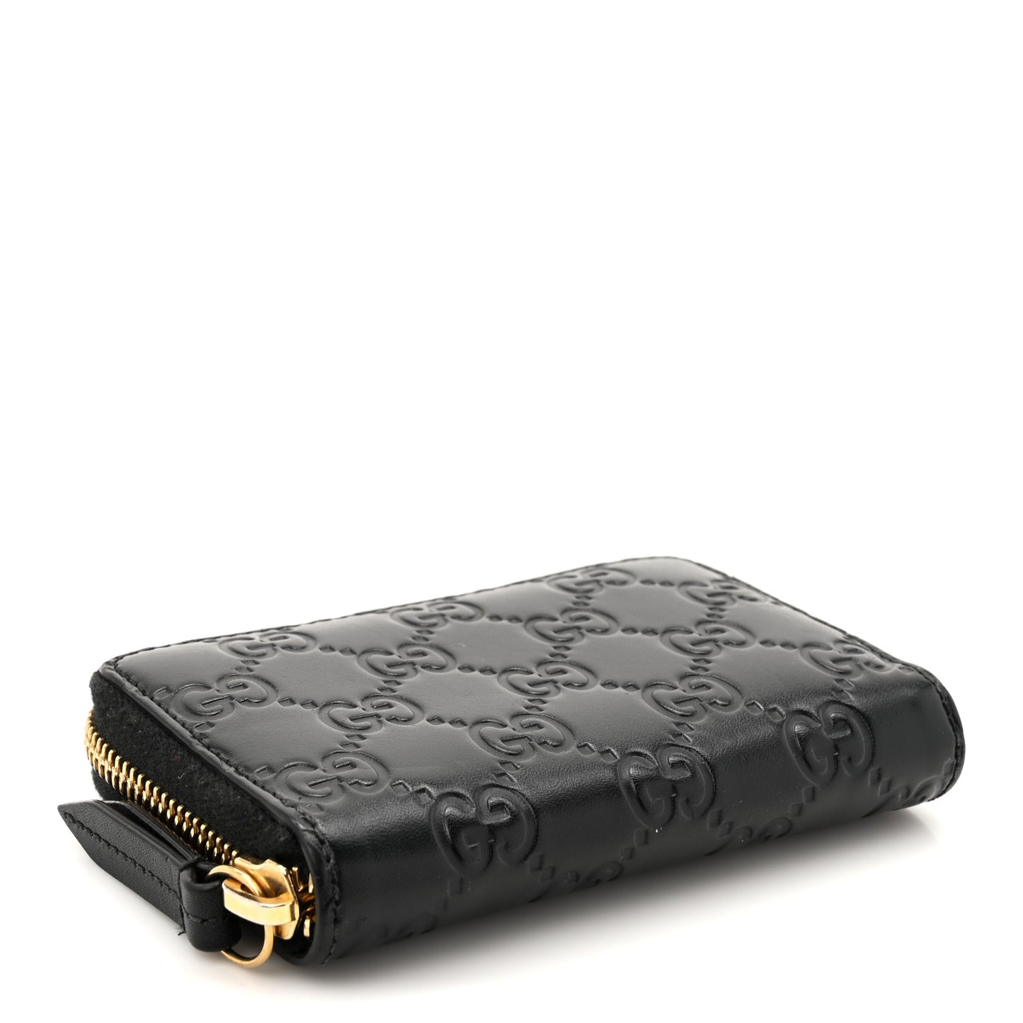 Guccissima Zip Around Coin Purse Wallet Black