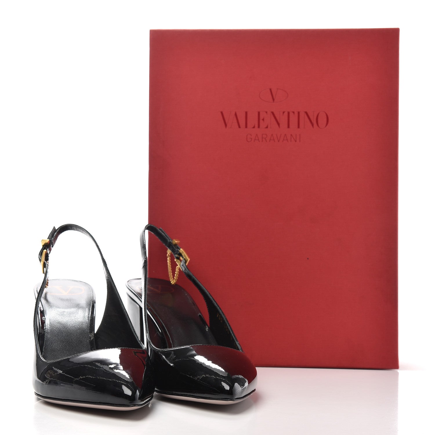 Valentino Garavani Patent Ringstud Slingback 38.5 Black 11 of 11