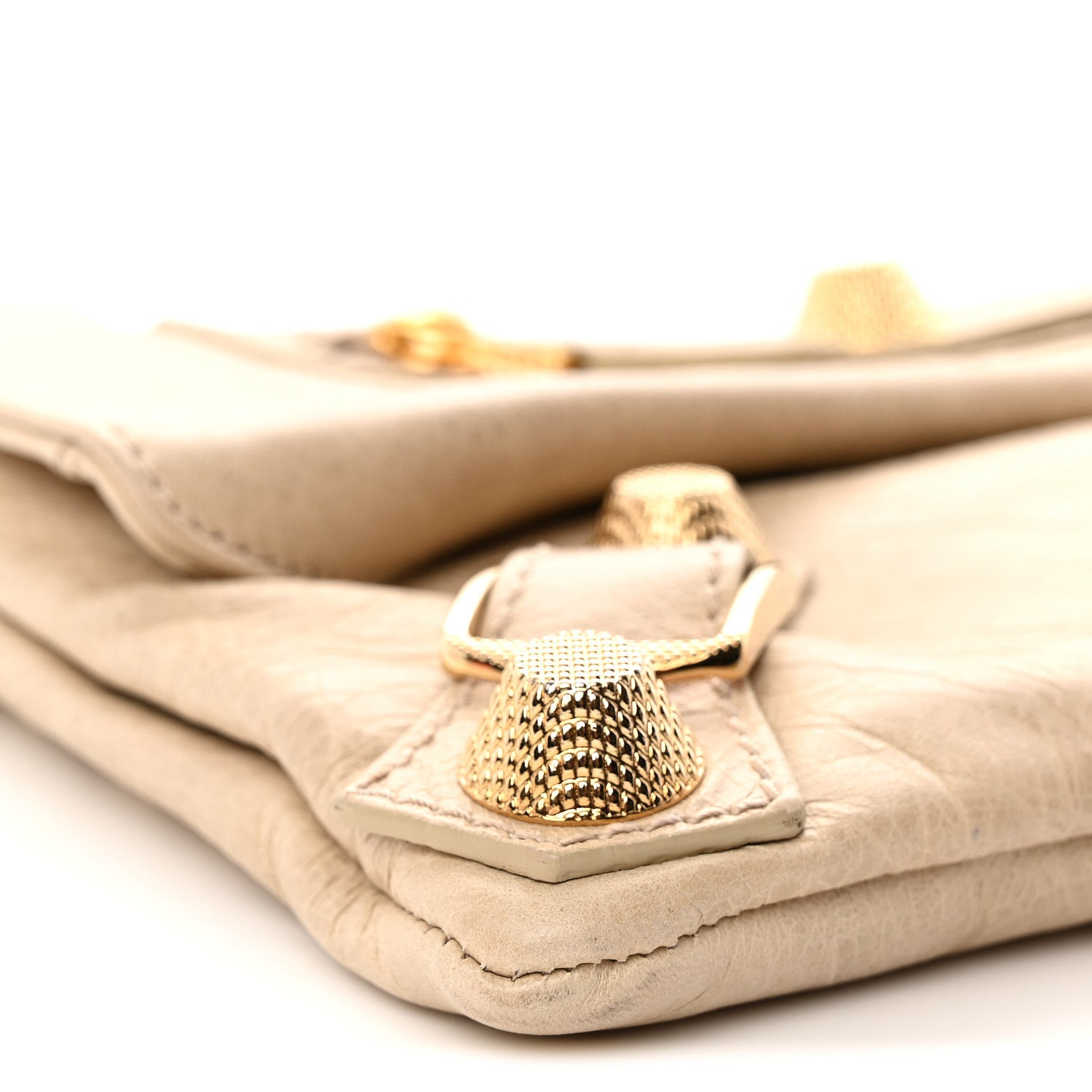 Balenciaga Agneau Giant 21 Gold Hardware Envelope Clutch Sahara 9 of 11