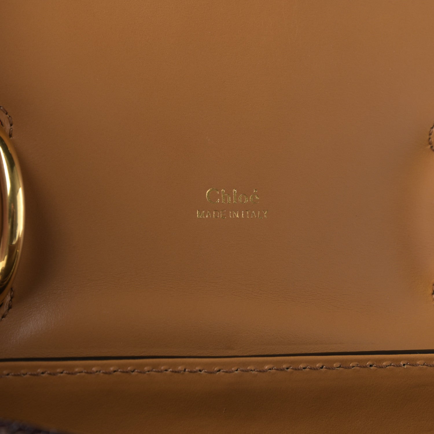 Chloe Calfskin Crocodile Embossed Canvas Small Aby Day Shoulder Bag Honey Gold 6 of 8