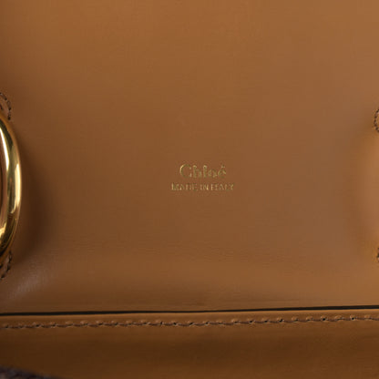 Chloe Calfskin Crocodile Embossed Canvas Small Aby Day Shoulder Bag Honey Gold 6 of 8