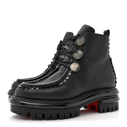 Christian Louboutin Grained Calfskin Pole Sweed Flat Boot 35.5 Black 3 of 10