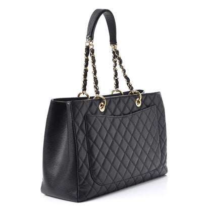 Chanel Caviar Quilted XL Grand Shopping Tote GST Black 3 of 8